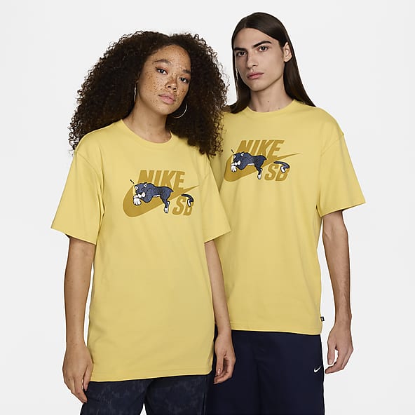 Mens Yellow Tops T Shirts. Nike